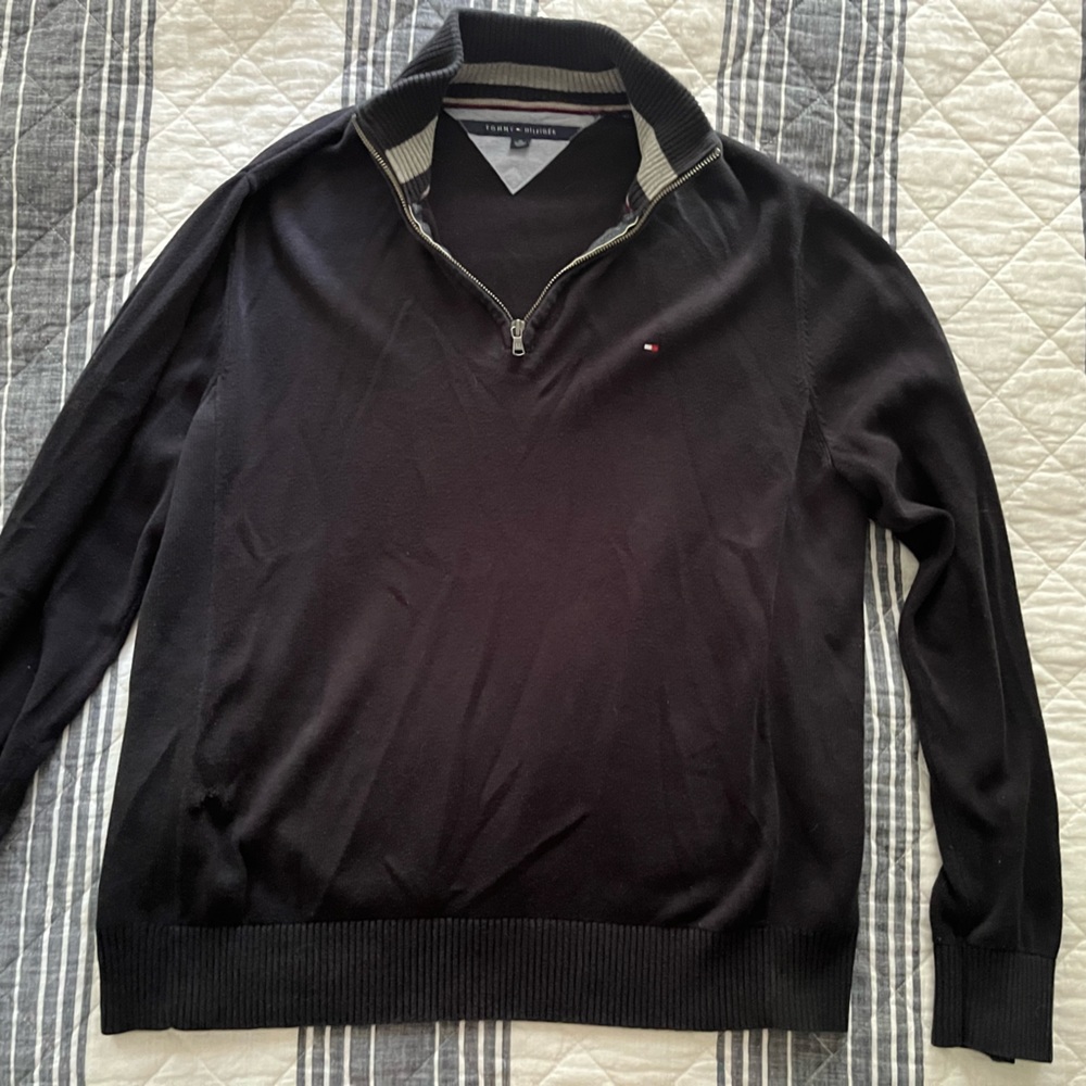 Tommy Hilfiger long sleeve half zip polo sweater